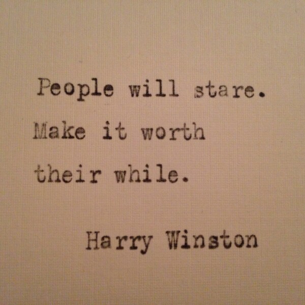 Harry Winston quote hand typed on antique typewriter scrapbooking