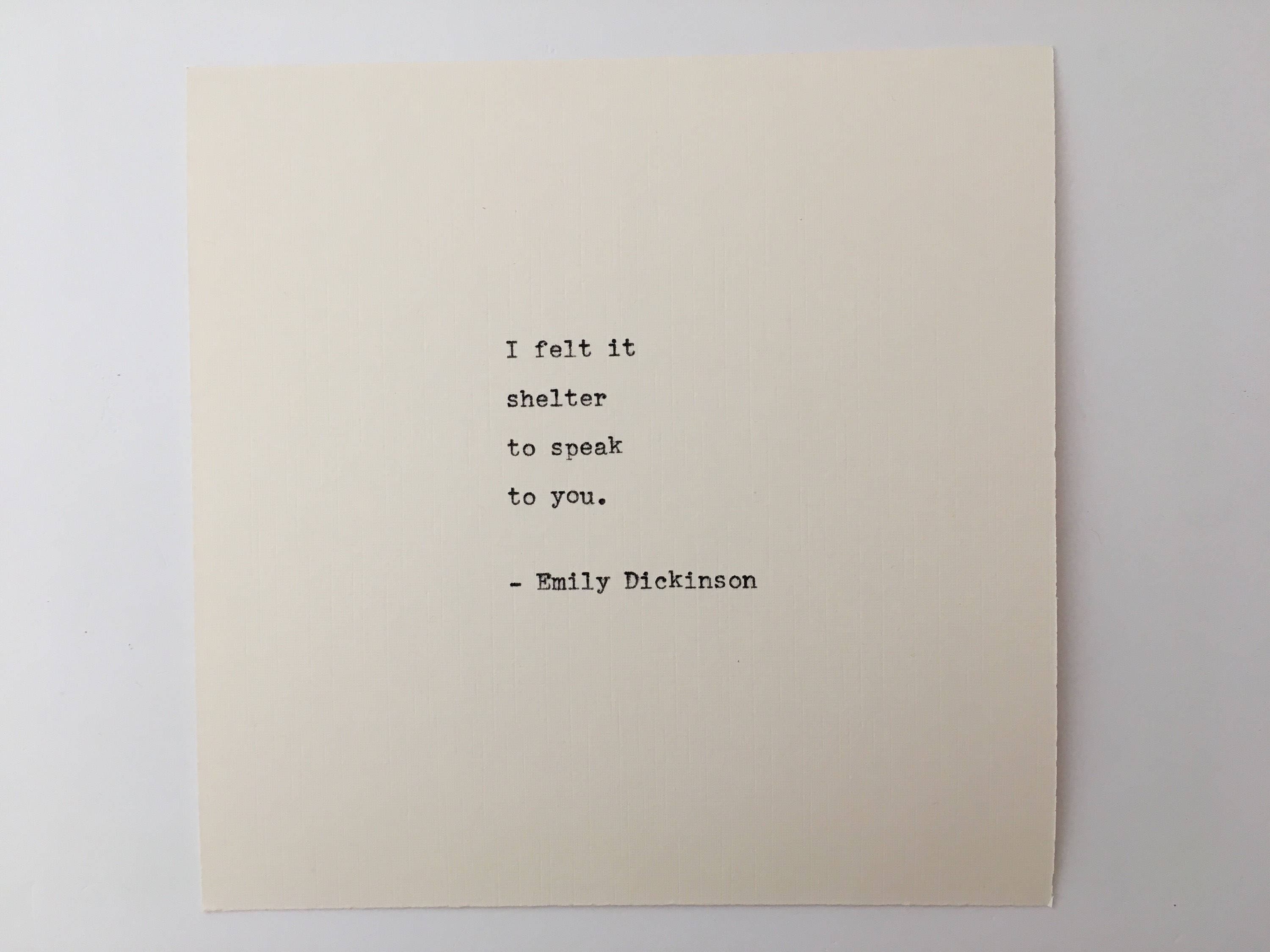 Emily Dickinson Quote Hand Typed on an Antique Typewriter - Etsy