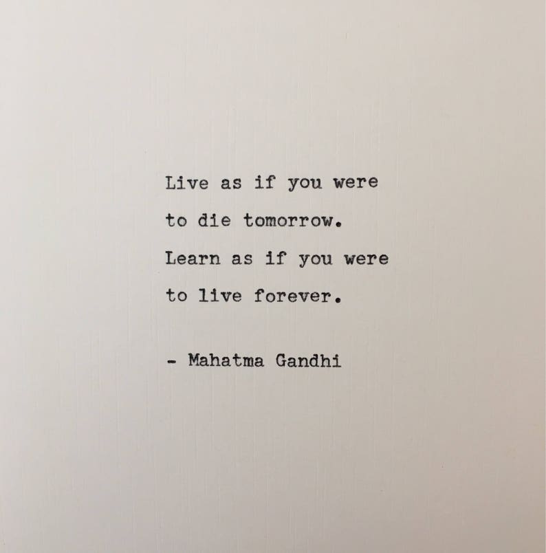 Mahatma Gandhi Quote Hand Typed on an Antique Typewriter image 1