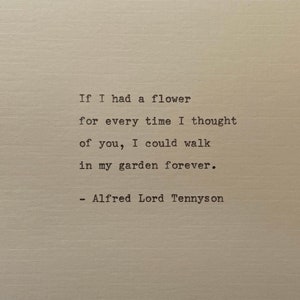 Alfred Lord Tennyson Quote Hand Typed on an Antique Typewriter