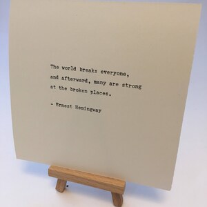 Ernest Hemingway Quote Hand Typed on an Antique Typewriter image 3