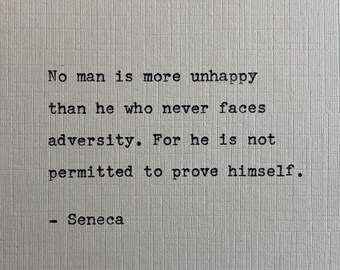 Seneca Quote Hand Typed on an Antique Typewriter