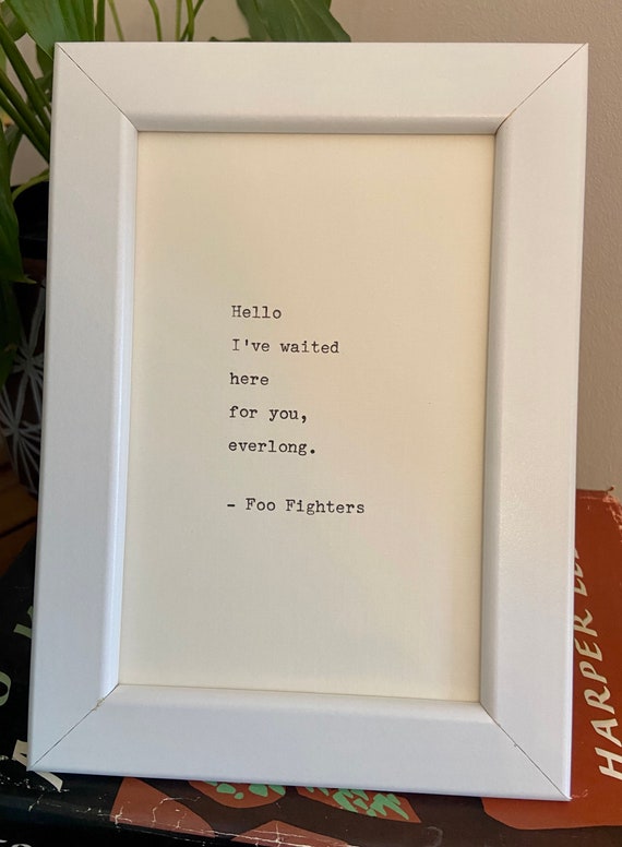 Foo Fighters Lyrics Hand Typed on an Antique Typewriter -  Israel