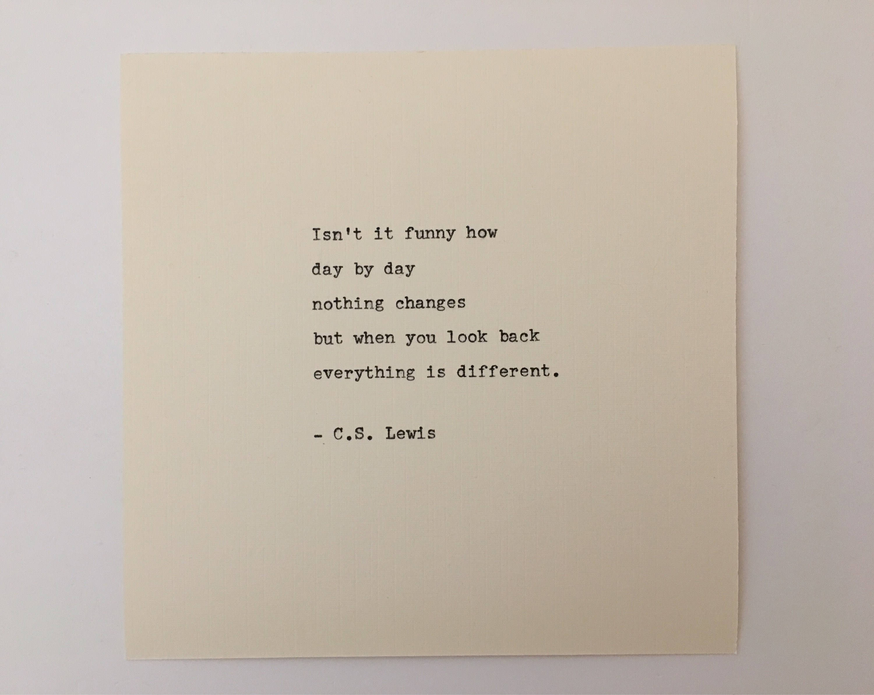 Lewis Vintage Typewriter Quote Hand Typed Gift Inspirational Quote C.S Lewis Vintage Typewriter Quote Hand Typed Gift Inspirational Quote C.S