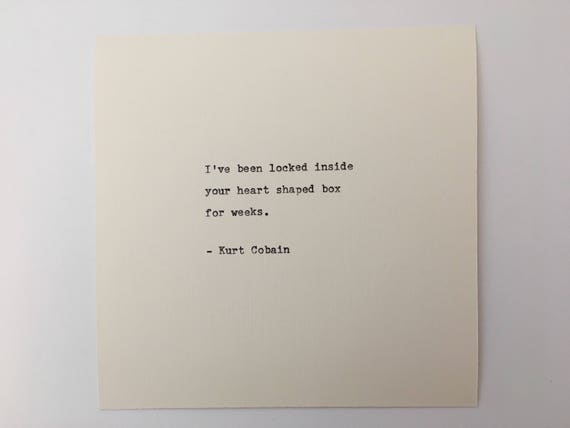 Kurt Cobain Nirvana Lyrics Typed on Typewriter Unique Gift - Etsy Ireland