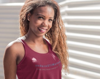 The undereSTIMated Racerback Women's Tank - Autism and Special Needs