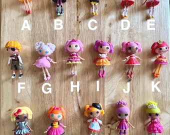 Vintage 3” Lalaloopsy Mini Dolls. Blossom Flowerpot, Curls n locks, Tippy Tumbelina, Bea Spells a lot. Individually sold