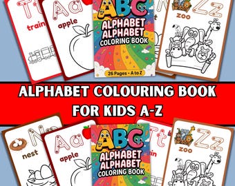 ABC Coloring Book for Kids | Printable Alphabet Pages (Digital Download)