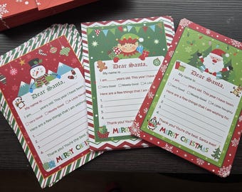 Letter to Santa Kit – Kids Christmas Writing Set with Envelope and Stickers