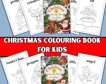 Christmas Coloring Pages, Winter Holiday Illustrations (Printable PDF)