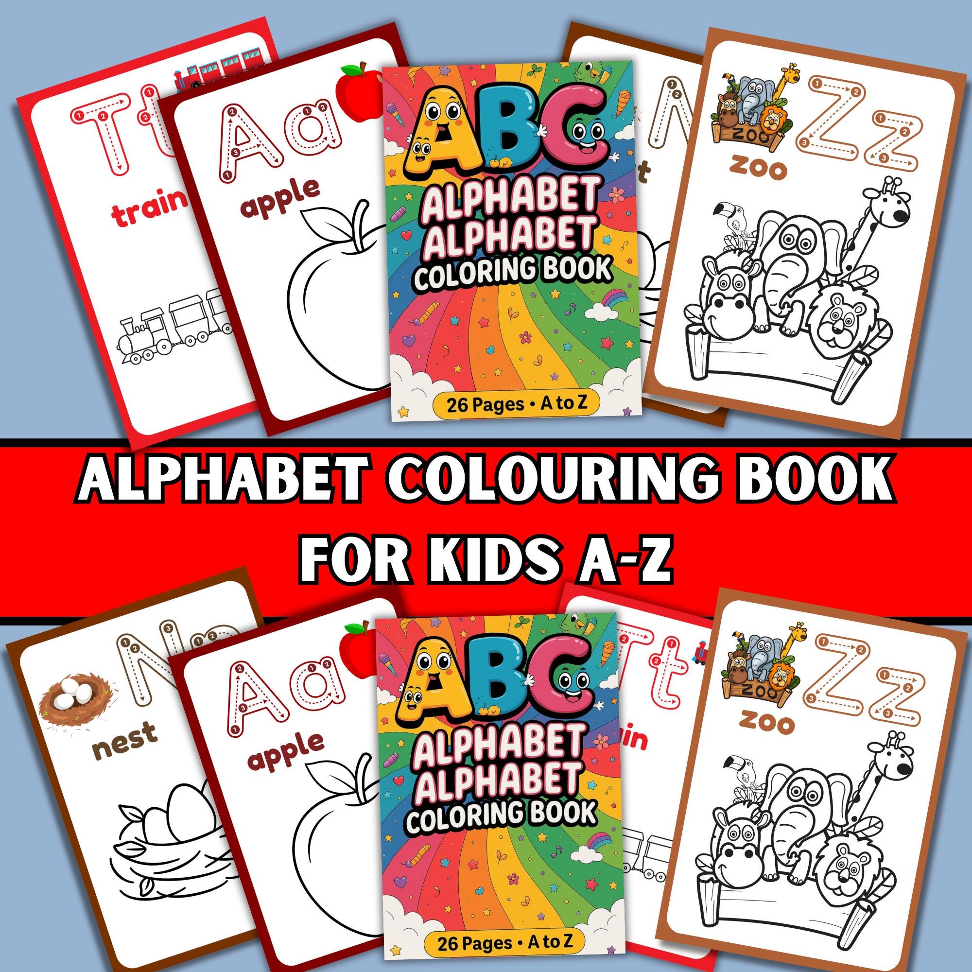 ABC Coloring Book for Kids | Printable Alphabet Pages (digital Download ...
