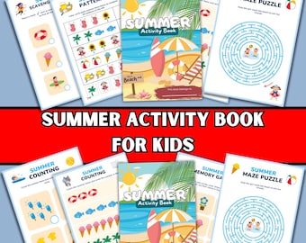 Kids Summer Activity Book, Printable Journal Pages (Digital Download)