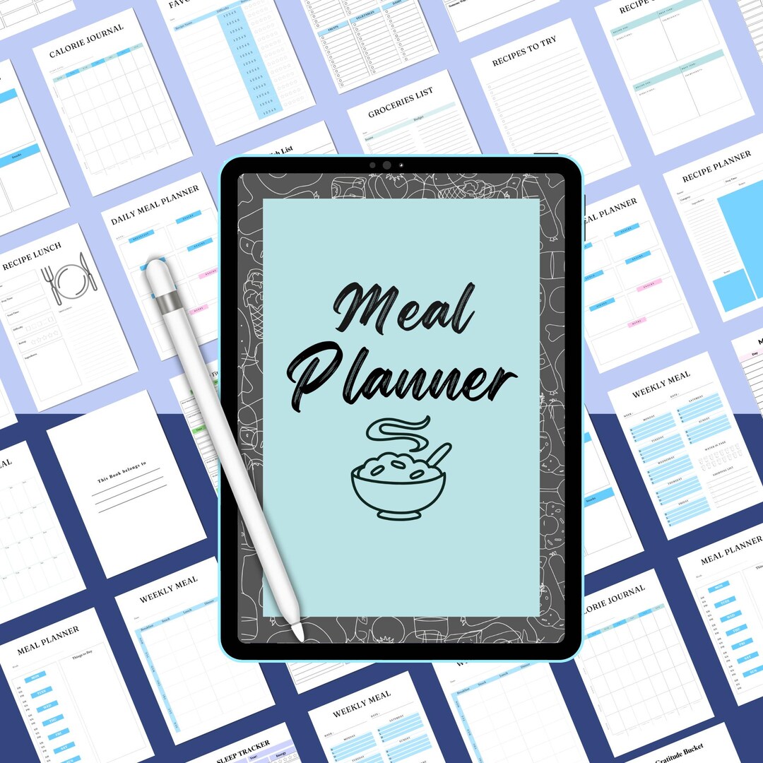 Meal Planner iPad | Grocery Planner Digital PDF Download | Food Tracker ...