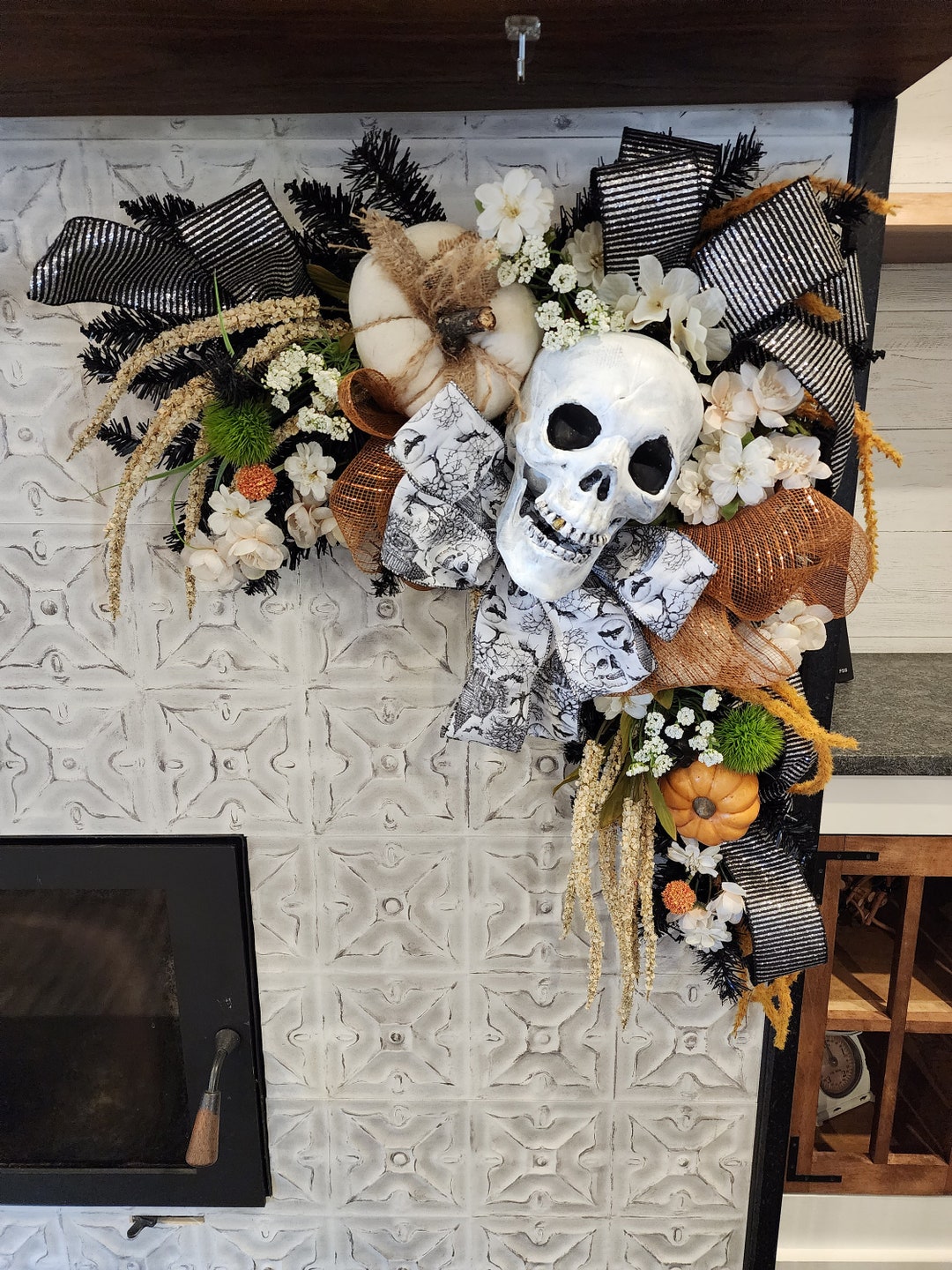 Halloween Swags Halloween Corner Swag Skeleton Decor Etsy
