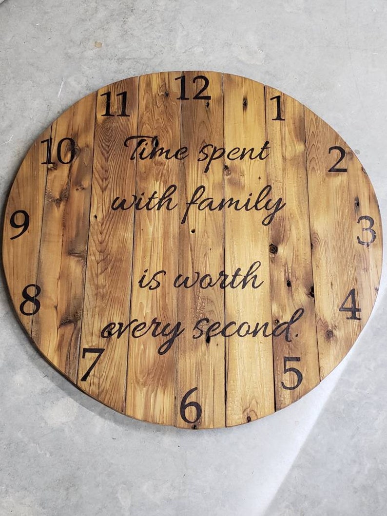 Large Barnwood Wall Clock Rustic Clock Wood Farmhouse Clock Etsy