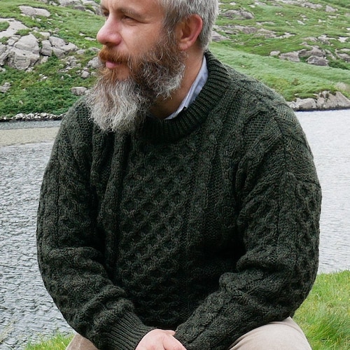 Traditional Aran Sweater 100% Pure New 