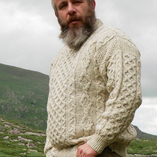 Aran Sweater 100% Pure New Wool 