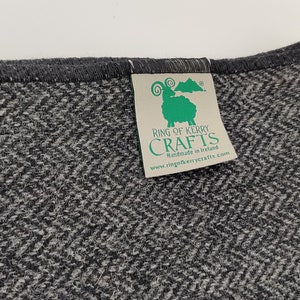 Irish Donegal Tweed Wool Scarf - 100% Pure New Wool - Charcoal/Grey Herringbone - HANDMADE IN IRELAND