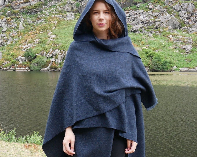 Hooded Ruana Cape Wrap - Ring of Kerry Crafts