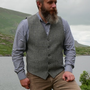 Irish Tweed Waistcoat Peaky Blinders Style Vest Grey - Etsy