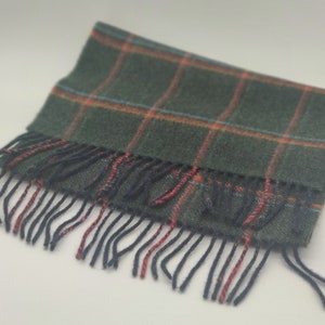 Irish Soft Lambswool scarf - 100% Pure New Wool - green/blue/red/yellow - tartan/plaid check - very soft - unisex - HANDMADE IN IRELAND