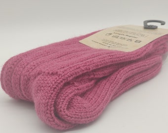 Irish thick wool socks - Snug socks in 100% Pure New Wool from Irish sheep - hiking socks - raspberry pink  - MADE IN IRELAND