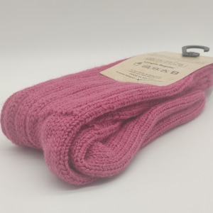 Irish thick wool socks - Snug socks in 100% Pure New Wool from Irish sheep - hiking socks - raspberry pink  - MADE IN IRELAND