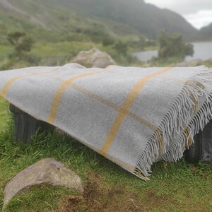 Mustard Grey Blanket Etsy Canada