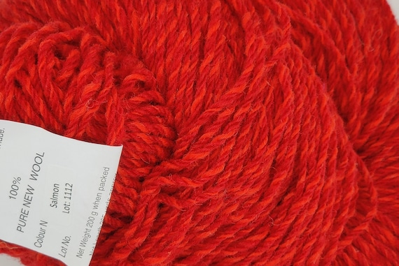Lot De 10 Pelotes 100% Pure Laine Couleur Saumon - Fabriqué En France, Aiguilles 2/3