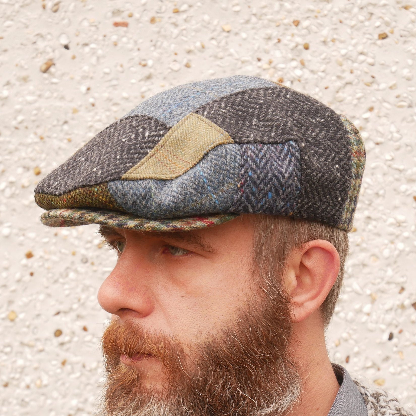 Traditional Irish Tweed Flat Cap Handcrafted Patchwork - Etsy