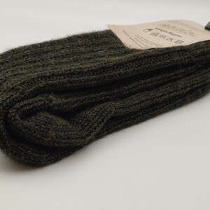 Irish thick organic wool socks Snug socks in 100% pure new organic wool from Irish sheep hiking socks dark green MADE IN IRELAND image 4