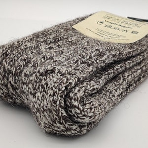 Irish thick wool socks - Snug socks in 100% pure new wool from Irish sheep - hiking socks - tawny tweed / cream/beige yarn - MADE IN IRELAND