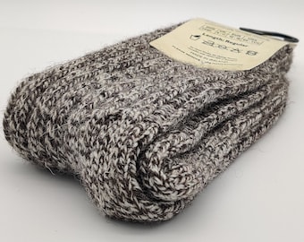 Irish thick wool socks - Snug socks in 100% pure new wool from Irish sheep - hiking socks - tawny tweed / cream/beige yarn - MADE IN IRELAND