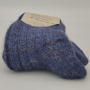 Irish organic thick wool socks - Snug socks in 100% pure new organic wool from Irish sheep - hiking socks - denim - MADE IN IRELAND