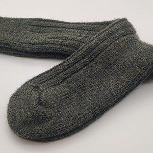 Irish thick organic wool socks Snug socks in 100% pure new organic wool from Irish sheep hiking socks dark green MADE IN IRELAND image 3