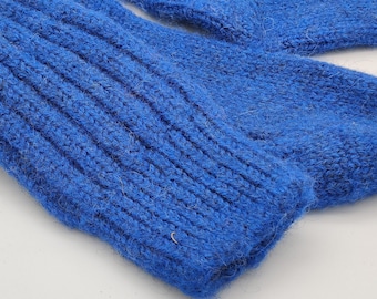 Irish Thick Wool Socks - Snug Socks in 100% Pure New Wool from Irish Sheep - Hiking Socks - Blue - MADE IN IRELAND