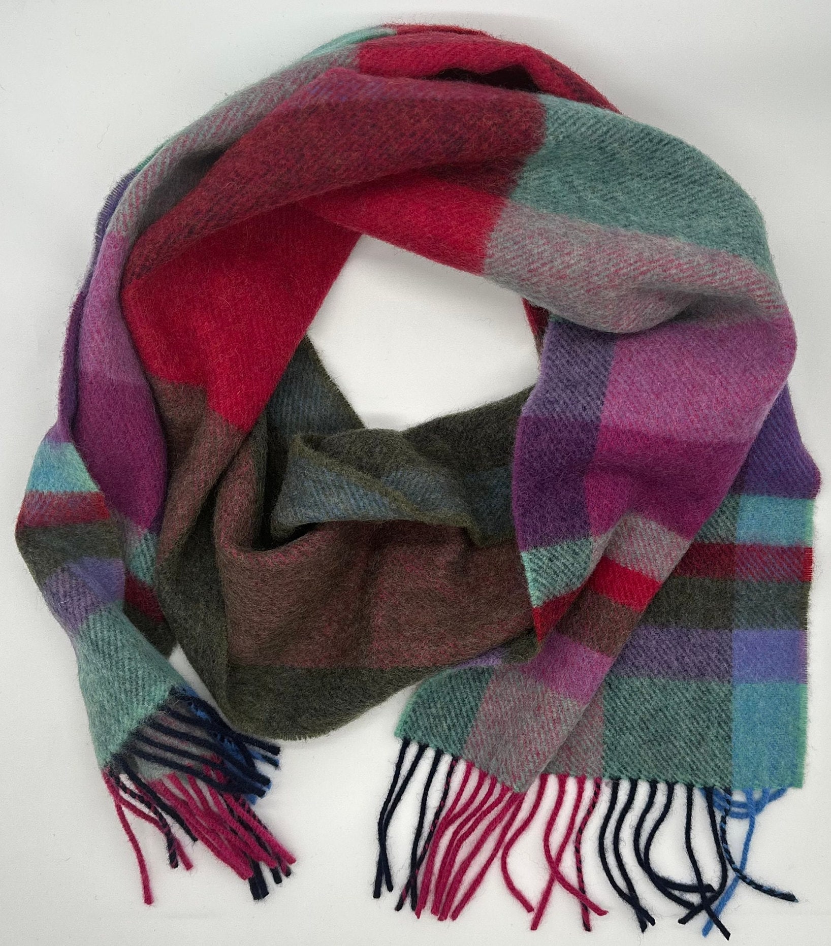Irish Soft Lambswool Scarf 100 Pure New Wool multicolour eye