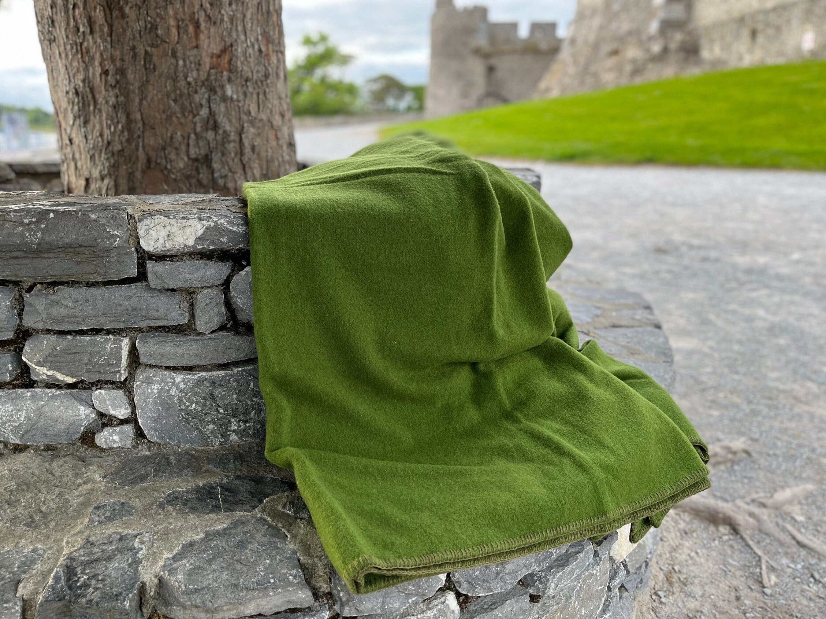 Twin Bed Size Wool Blanket Grass Green 70 X 90 178 Cm X 229 Cm 
