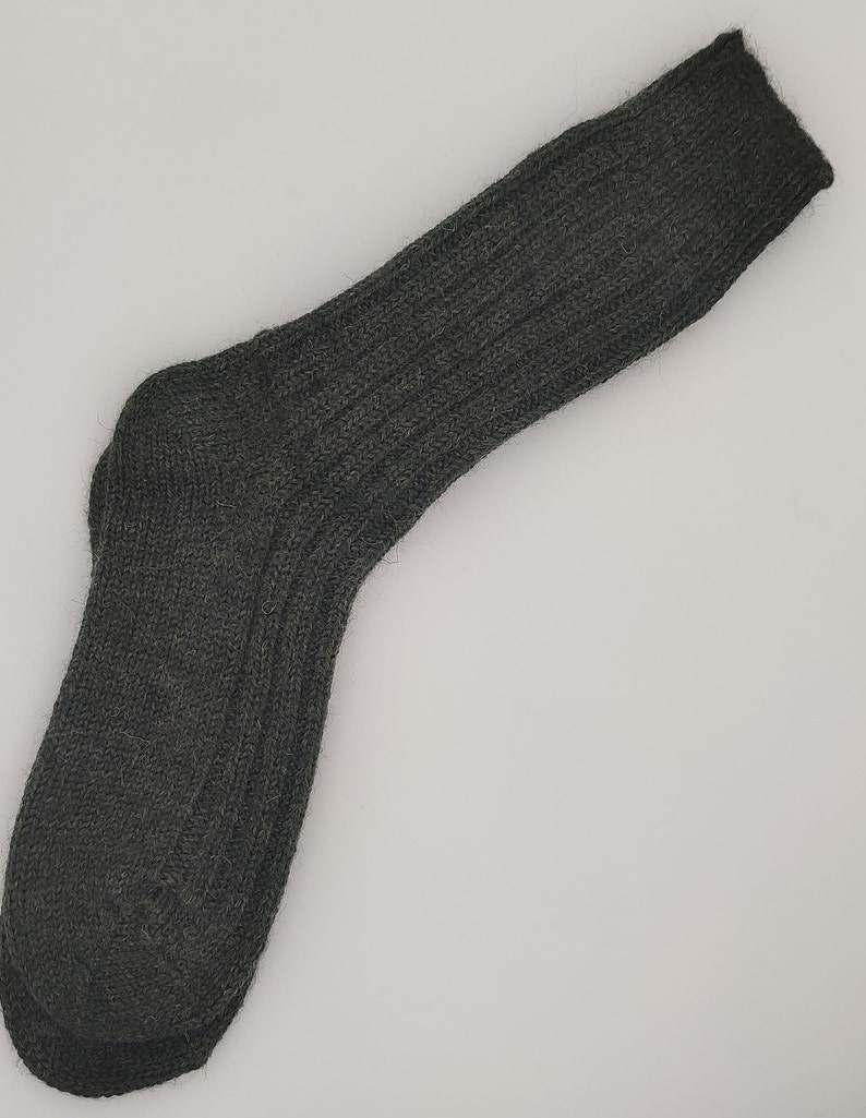 Irish thick organic wool socks Snug socks in 100% pure new organic wool from Irish sheep hiking socks dark green MADE IN IRELAND image 6