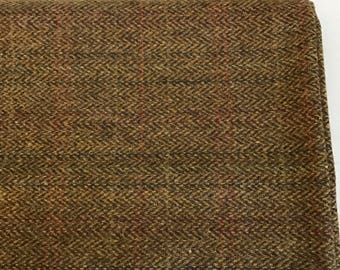 Irish Donegal Tweed Wool Fabric - Bronze Herringbone/Overcheck -100% Pure New Wool - 12ozs,390gms-per metre - WOVEN IN IRELAND