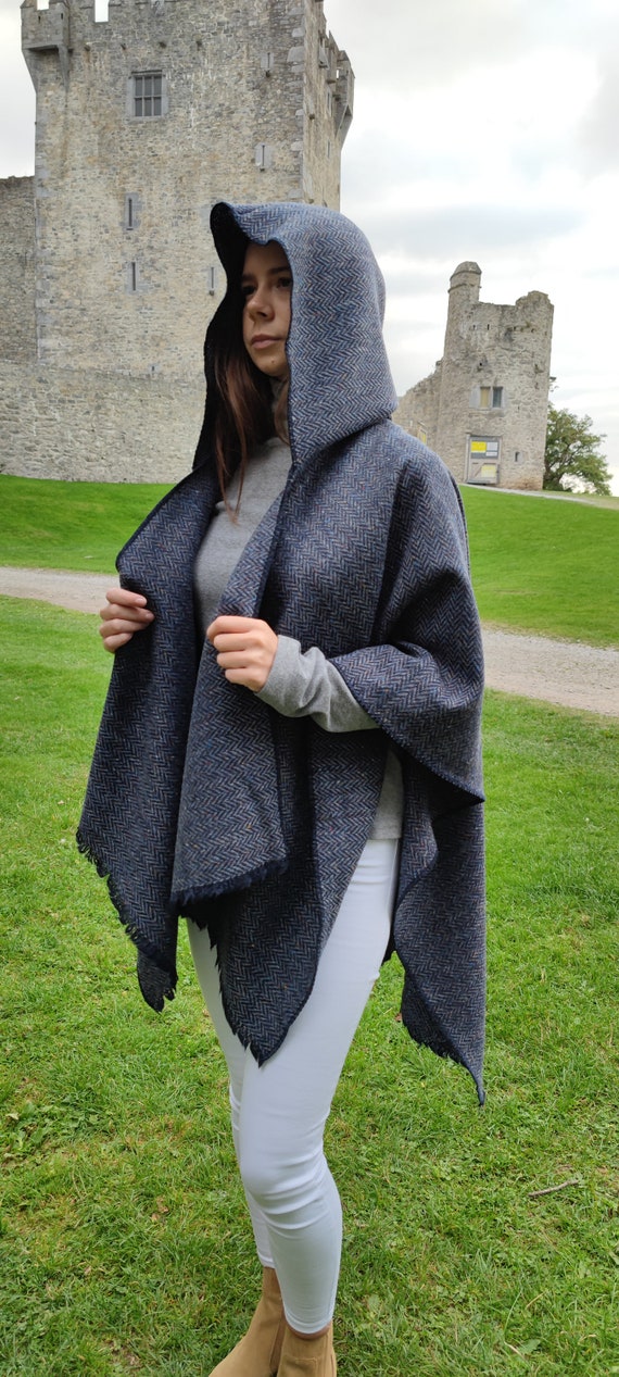 KateIrishTweedStore Hooded Medieval Tweed Cloak