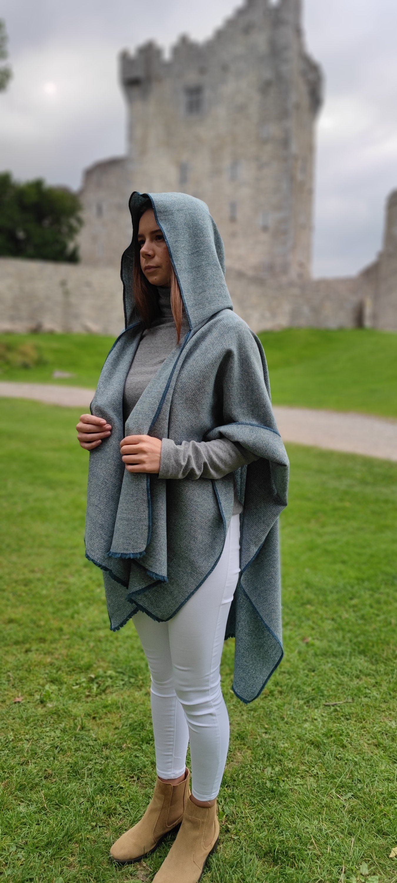 Short Tweed Hooded Cape | Blarney