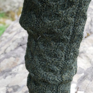 Traditional Aran Sweater 100% Pure New Wool / Pure Soft Merino Wool Dark Green Chunky & Heavy Proper Irish Sweater MADE IN IRELAND image 6