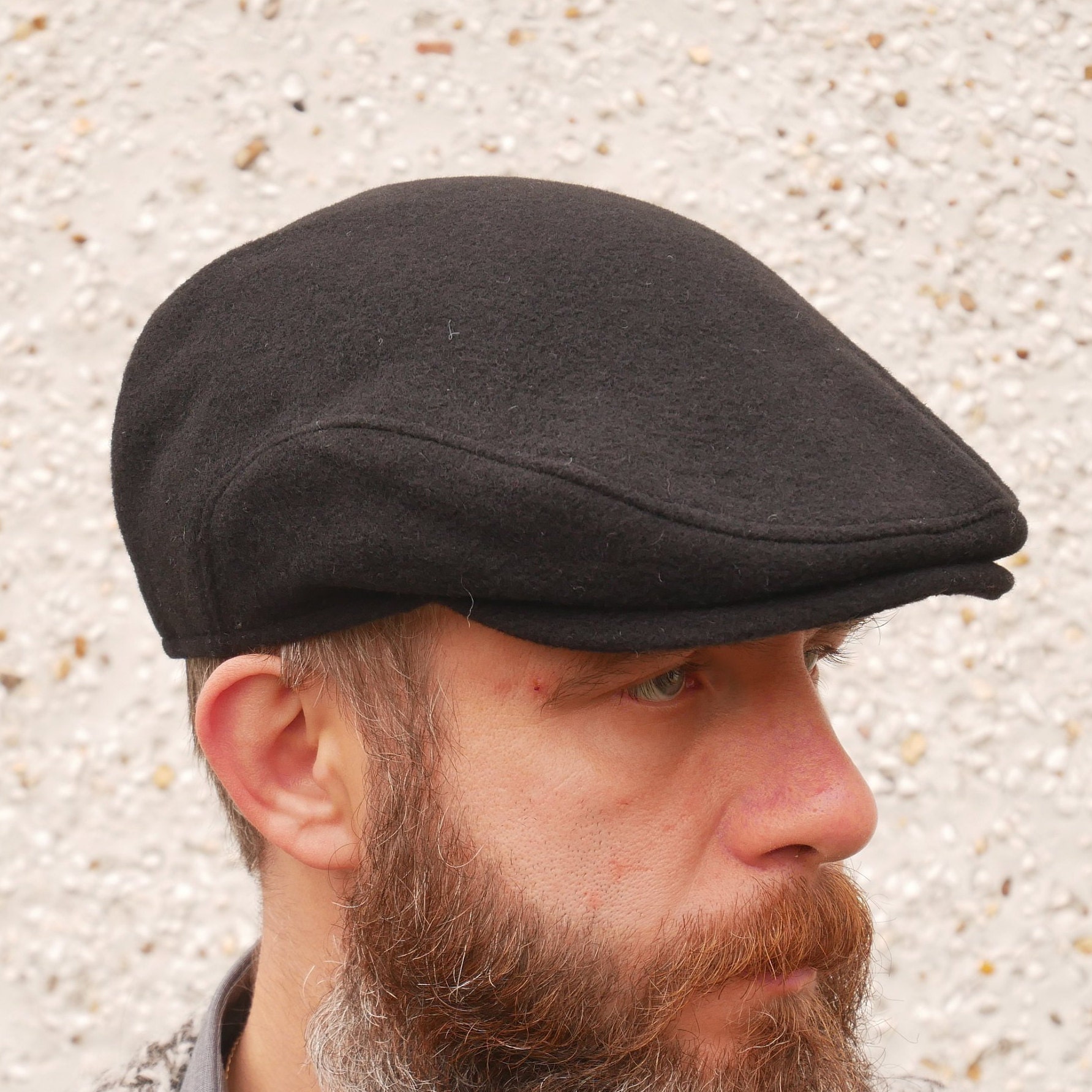 blozen Tegenstander meester Traditional Irish Flat Cap - Paddy Cap - Black - 100% Pure New Wool -  Padded / Quilted - HANDMADE IN IRELAND