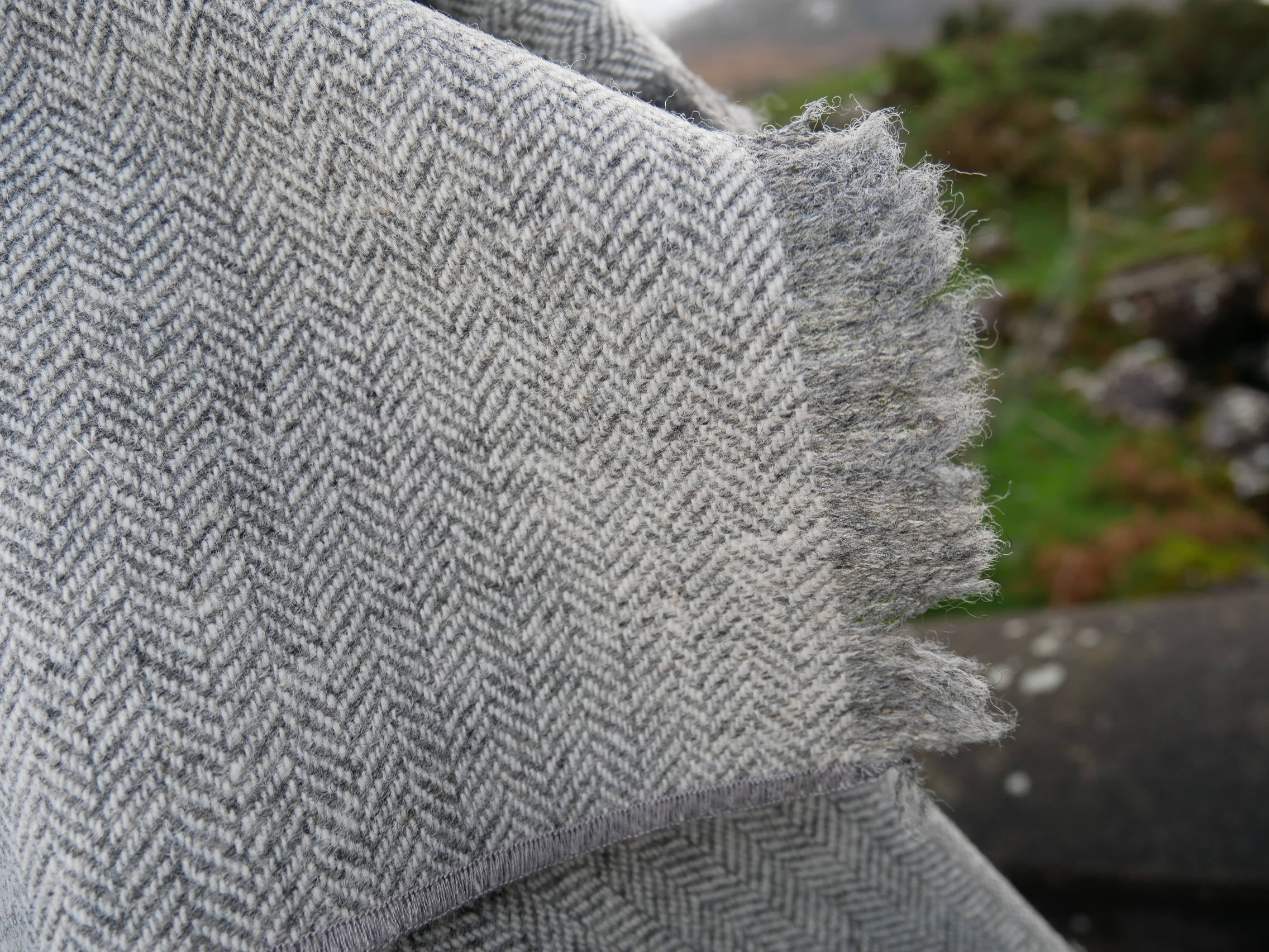 Irish Tweed Shawl, Oversized Scarf, Stole, Wrap -Grey & White ...