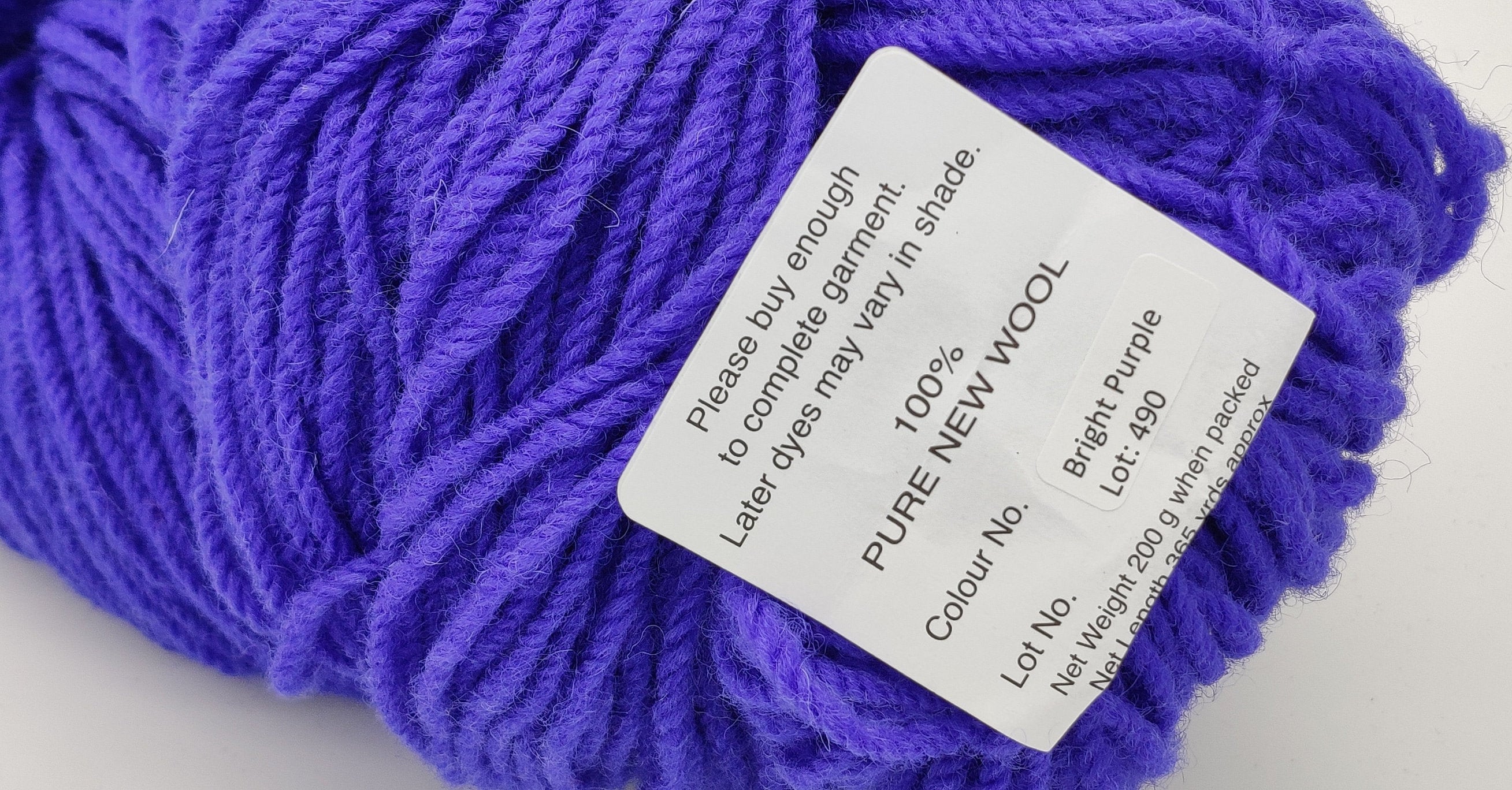 Authentic Aran Knitting Wool - bright purple - 200g/365yards - 100% pure  new wool - MADE IN IRELAND
