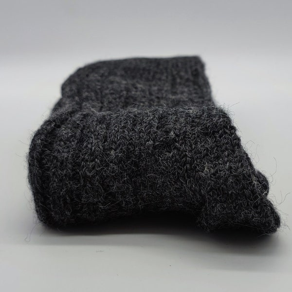 Chaussettes irlandaises en laine épaisse - Chaussettes confortables 100 % pure laine vierge de mouton irlandais - Chaussettes de randonnée - Anthracite - MADE IN IRELAND