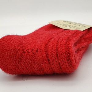 Irish thick wool socks - Snug socks in 100% pure new wool from Irish sheep - hiking socks - red - MADE IN IRELAND