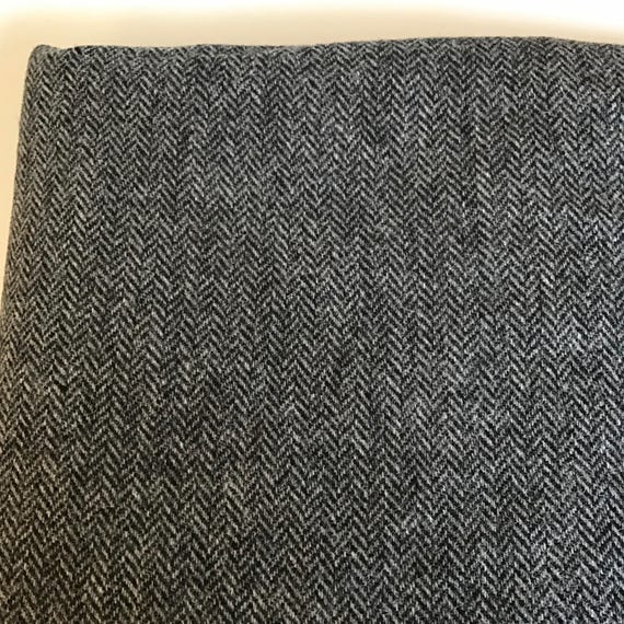 Irish tweed wool fabric charcoal grey herringbone 100 wool 12 13ozs 390gms per metre ready 4shipping Made in Ireland