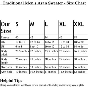 Traditional Aran Sweater 100% Pure New Wool Cream With Multicolour ...